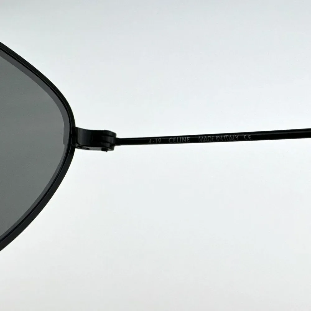 NEW Celine CL40077U 02A Matte Black Smoke Pilot Unisex Sunglasses CL 40077u
